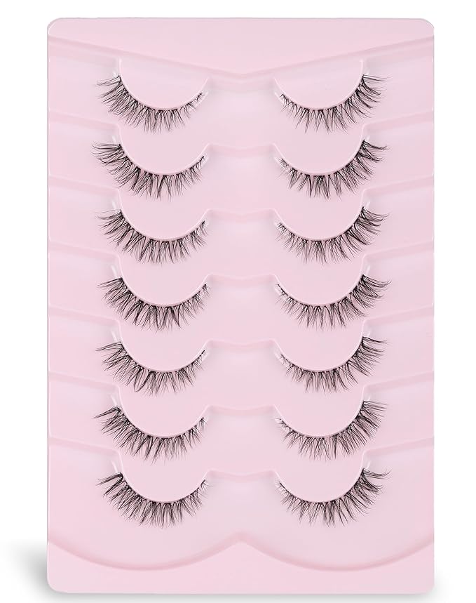 Wispy Lashes Natural Look Fake Eyelashes Natural Lashes False Eyelashes Wispy Fake Lashes Natural Eyelashes Clear Band Lashes UP20-Velvo Beauty