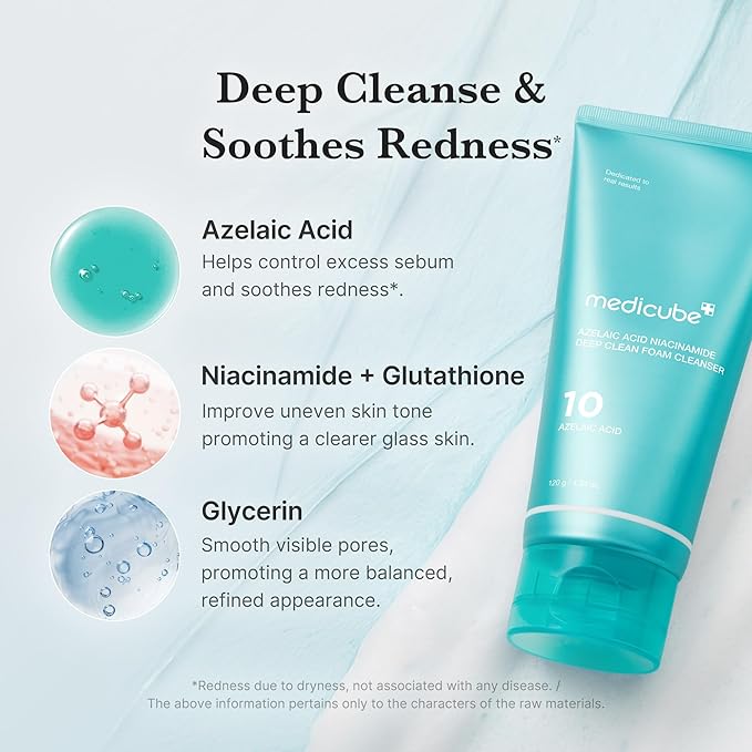 medicube Azelaic Acid Gummy Whip Cleanser | Cleansing Foam For Troubled Skin | Use After Spot Care & Excess Sebum Control | Niacinamide, Glycerin | Soothing, Pore Cleansing Face Wash | Korean Skincare-Velvo Beauty