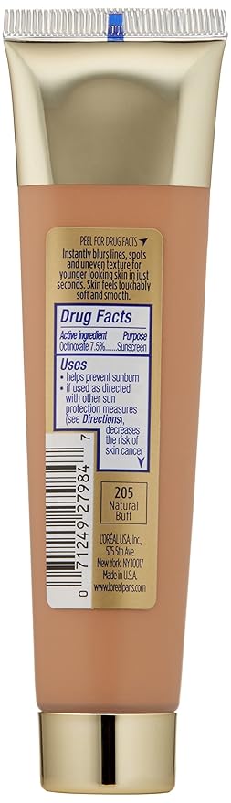 L'oreal Paris Visible Lift Blur Foundation, 205 Natural Buff, 1.3 Fluid Ounce-Velvo Beauty
