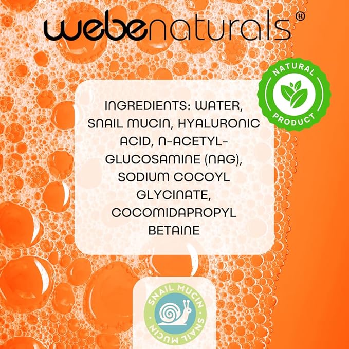 WEBE Refreshing Gentle Foam Cleanser | Snail Mucin, Hyaluronic Acid, N-Acetyl Glucosamine | Hydrating & Soothing Formula for Radiant, Moisturized Skin | Natural Skincare for all Skin Types-Velvo Beauty