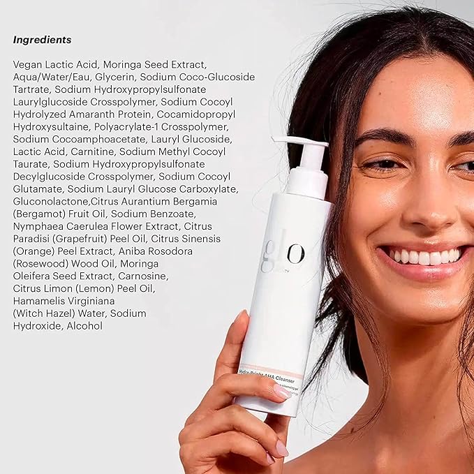 Glo Skin Beauty Hydra-Bright AHA Cleanser, Travel Size - Foaming Gel Cleanser Removes Makeup, Gently Exfoliates, Hydrates and Brightens Skin (2 Fl Oz)-Velvo Beauty