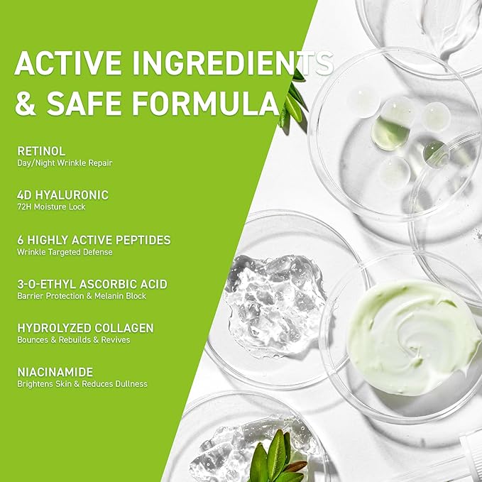 Anti-Wrinkle Retinol Serum for Face: Anti Aging Firming Skin Treatment with Hyaluronic Acid & Collagen - Deep Hydration Facial Care for Women Over 30,Daily & Night Use, 1.0 fl.oz-Velvo Beauty