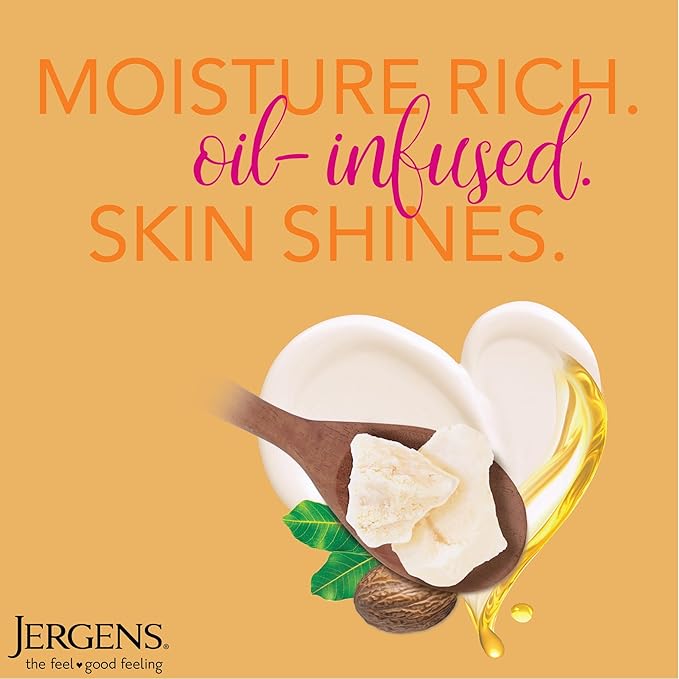 Jergens Shea Butter Hand and Body Lotion, Deep Conditioning Moisturizer, 3X More Radiant Skin, with Pure Shea Butter, Dermatologist Tested, 3 oz, 8 pack-Velvo Beauty