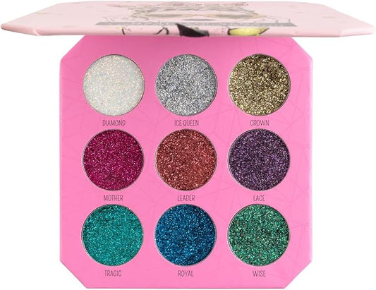 Profusion Cosmetics Majestic Gems 9 Shade Pressed Glitter Palette for Stunning Looks, Sparkle and Shine with Premium Makeup Kit, Get Lit and Glittery is Must Have Essential for Your Glam Squad-Velvo Beauty