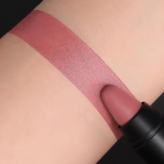 FOCALLURE Ultra Chic Matte Lipstick,Rich Vitamin E Lip Crayon,Lightweight Matte Color without Drying or Fading,Long Lasting Waterproof Lips Makeup,BRAVE-Velvo Beauty