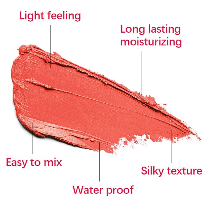 Cream Red Blush Stick,Multi-Use Makeup Milk Blush Stick,Long Lasting Natural Blush Makeup 2-in-1 Cheek and Lip Tint,Waterproof Vegan Tinted Moisturizer Matte Blush Stick for Cheeks and Lip-Velvo Beauty