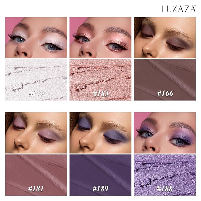 Neutral Eyeshadow Stick Makeup 6PCS Set, Pink and Purple Metallic Shimmer Matte Cream Eye Shadow Eyeliner Brightener Pencil Crayon - PURPLE MARTINI-Velvo Beauty