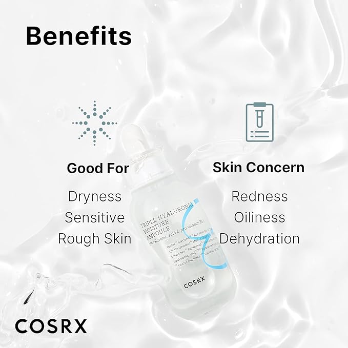 COSRX Hydrium Triple Hyaluronic Moisture Ampoule, 40ml / 1.35 fl.oz | Hyaluronic Acid Viscous Serum | Korean Skin Care, Animal Testing Free, Paraben Free-Velvo Beauty