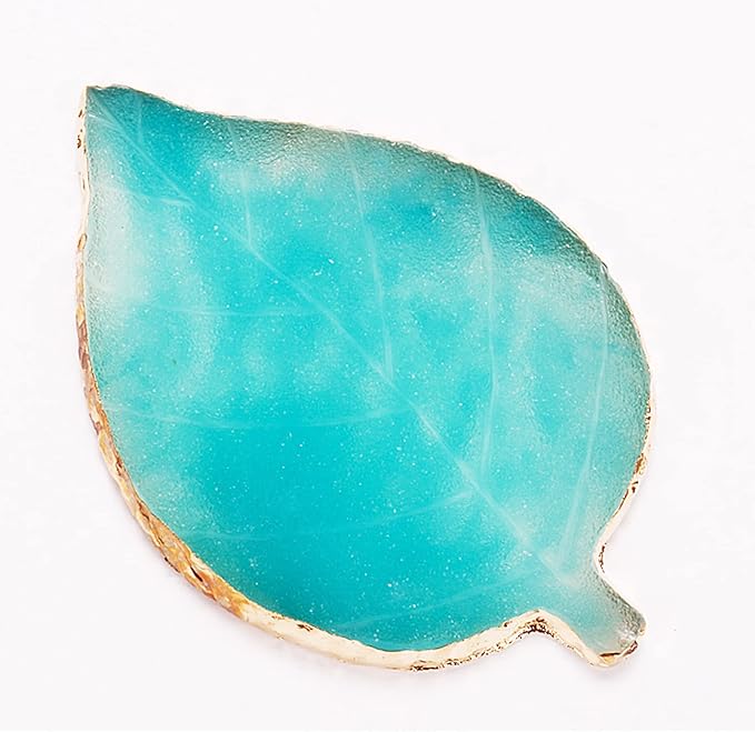 1 Piece Nail Art Palette Nail Polish Palette Mixing Palette Makeup Plate Nail Plates for Nail Art Nail Tip Holder Nail Art Display (Blue Leaf)-Velvo Beauty