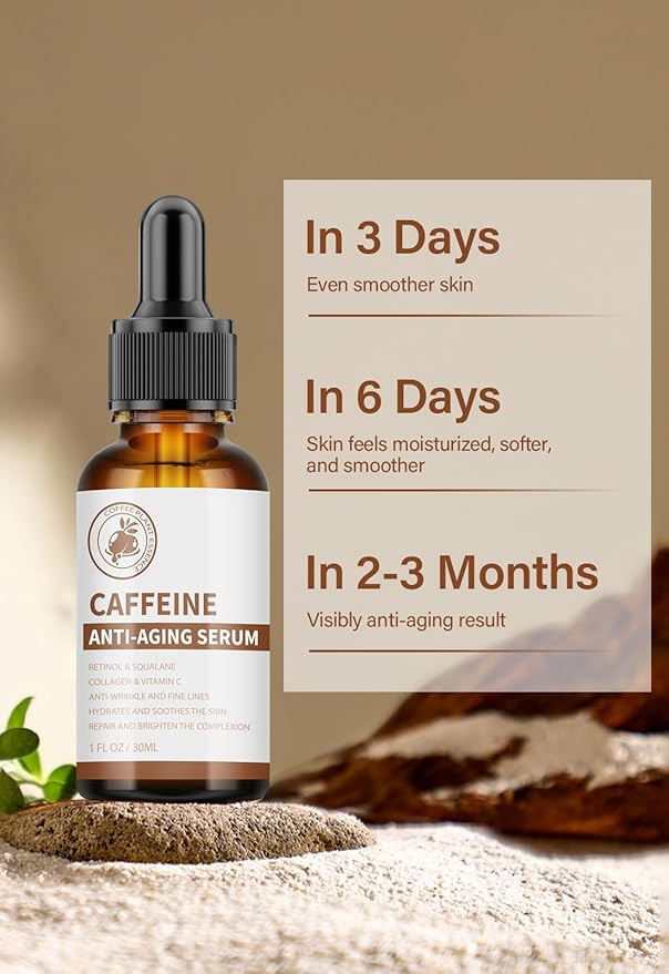 Caffeine Eye Serum Under Eye Treatment Serum for Moisturizing Anti-Aging Brightening Eye Serum, Caffeine Eye Cream for Wrinkles, Dark Spots and Dark Circles Beauty Skin Care-Velvo Beauty