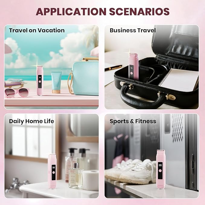 Bikini Trimmer for Women,IPX7 Waterproof Painless Electric Razors for Trip,Portable&Easy Cleaning Lady Underarm Pubic Leg Arm Body Face,Electric Shaver for Travel&Shower Use,Gifts for Women,Pink-Velvo Beauty