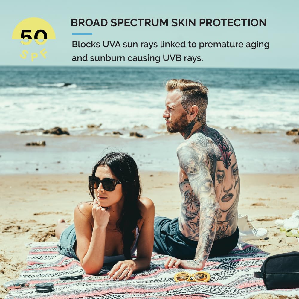 ZEUS Men's Daily Defense SPF50 Face Moisturizer for Men, Natural & Organic, Zinc Oxide Face Moisturizing Mineral Sunscreen, Hydrates & Protects Skin Against Harmful UV Rays (Made in USA)-Velvo Beauty