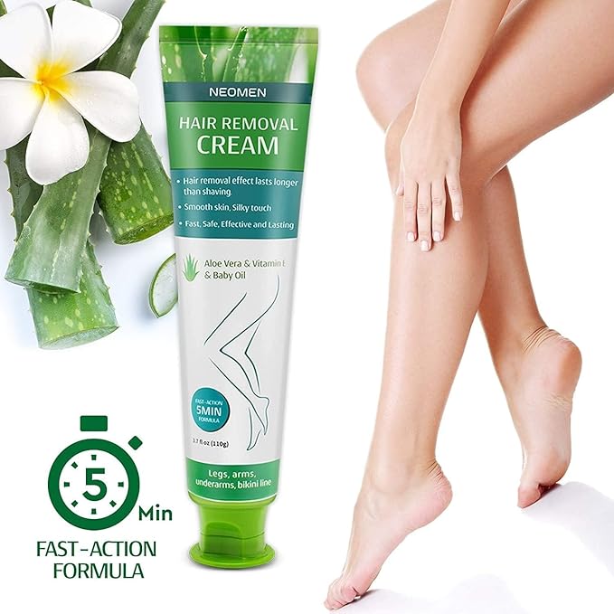 Hair Removal Cream for Men & Women : Painless Depilatory for Sensitive Skin & Intimate Areas, Moisturizing with Aloe Vera & Vitamin E, Safe for Face, Underarms, Bikini, Arms, Legs-Velvo Beauty