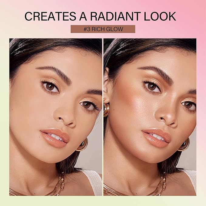 Cream Bronzer Stick,Contour Stick Facial Contouring Stick,Long Lasting Highlighter Waterproof Highlight Makeup,Buildable Shimmer Sparkle Face Bronzer Face Shaping,04 Beach Glow