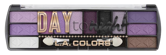 L.A. COLORS Day to Night 12 Color Eyeshadow, Twilight CES427-Velvo Beauty