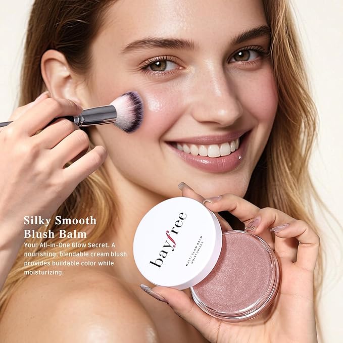 Multi Glow Balm Set, Cream Blush with Double-ended Brush, Radiant Finish, Hydrating, Creamy, Radiant Finish, Lightweight & Blendable Color, Face Balm-Velvo Beauty