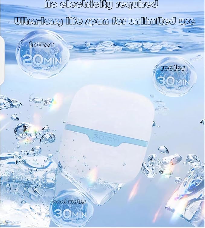 Ice Roller for Face ,Ice Face Roller Cold Therapy Tools, Cold Facial Ice Roller Massager for Eye Puffiness, Migraine, TMJ Pain Relief & Minor Injury, Skin Care Products (Blue)-Velvo Beauty