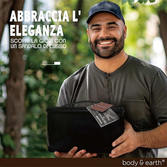 Bath and Body Gift Baskets for Men Body & Earth Sandalwood Mens Bath Set with Body Lotion, Face Wash, Shower Gel, Bubble Bath, Loofah & More, Gift Set for Men,regalos para hombre,Christmas Gifts-Velvo Beauty