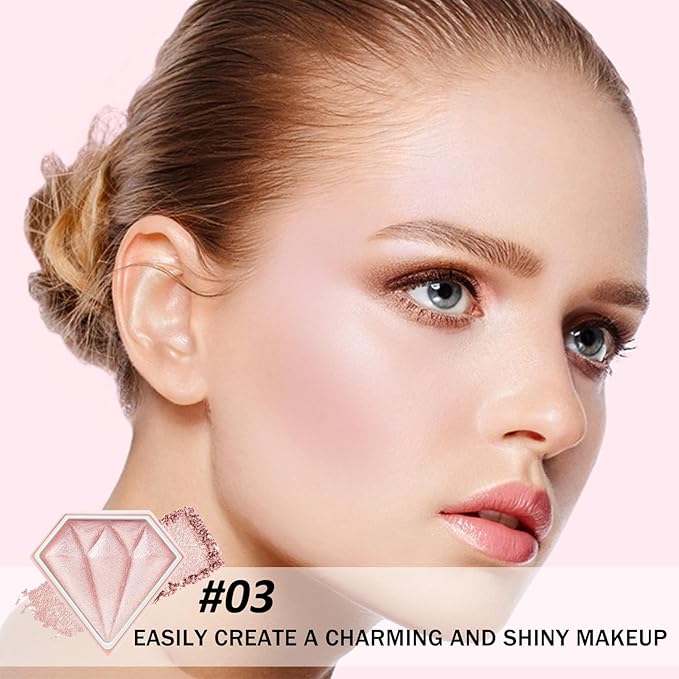 Boobeen Highlighter Makeup Palette, Baked Highlighter Bronzer Powder Palette, Shimmer Illuminator Contour Highlighter Powder for Face, Pearl Shine Shades Waterproof Long Lasting-Velvo Beauty