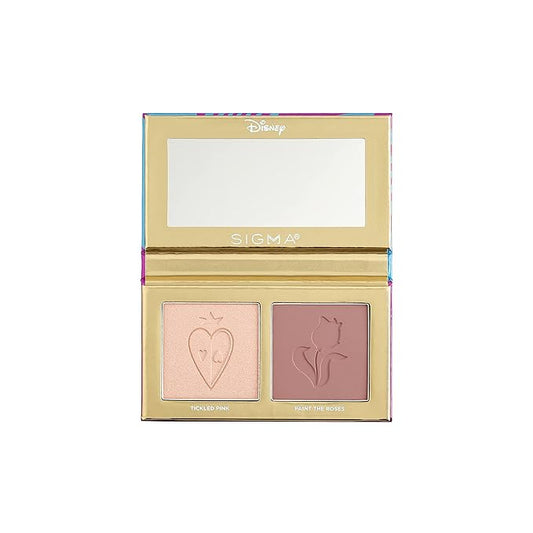 Sigma Beauty and Disney Makeup Palette- Alice in Wonderland Highlighter and Blush Palette - Long lasting blush and Highlighter Pressed Powder - Gluten Free, Cruelty Free, Vegan Makeup Palette-Velvo Beauty