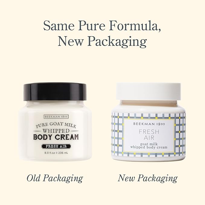 Beekman 1802 Whipped Body Cream, Fresh Air - Scented - 8 oz - Intensely Hydrating & Softens Skin - With Goat Milk - Good for Sensitive Skin - Cruelty Free-Velvo Beauty