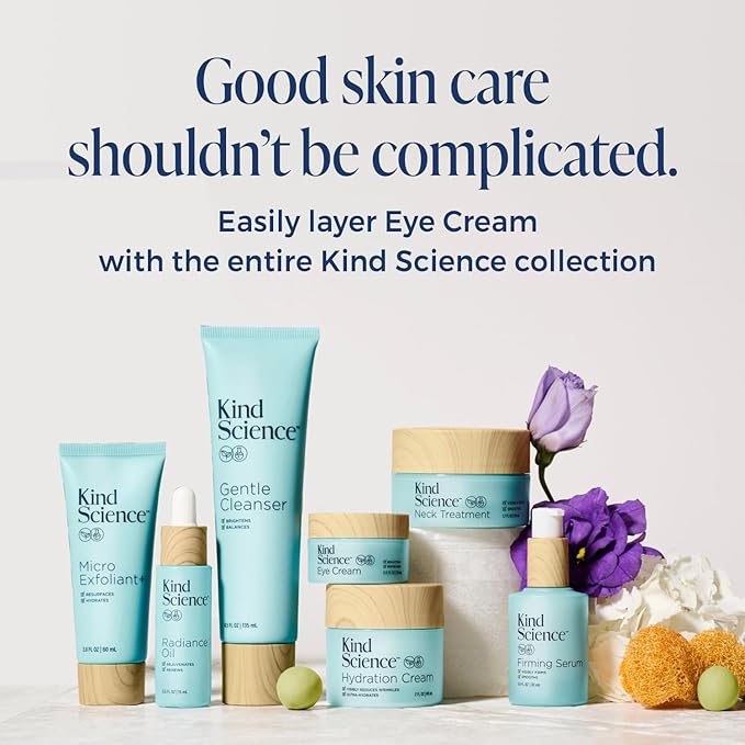 Kind Science by Ellen DeGeneres Eye Cream - Under Eye Cream to Refresh Eyes - Hydrating Eye Cream for Wrinkles Noticably Smooths & Moisturizes - Paraben, Dye & Fragrance Free, 0.5 fl oz-Velvo Beauty