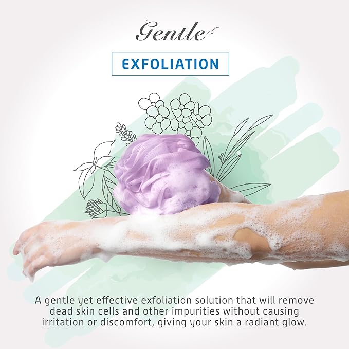 Spongentle Premium Deep Cleansing Loofah Sponge for Radiant Skin, Pack of 4, Bath and Shower, Exfoliating Body Scrubber, Beautiful Colors for Women and Men-Velvo Beauty
