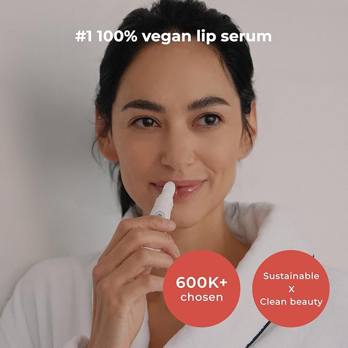 INNA Organic Lip Serum, Moisturizing, Fine Line Care & 100% Vegan, EWG & COSMOS Certified | Frankincense Essential Oils Infused Skin Care | Luxury Clean Beauty-Velvo Beauty