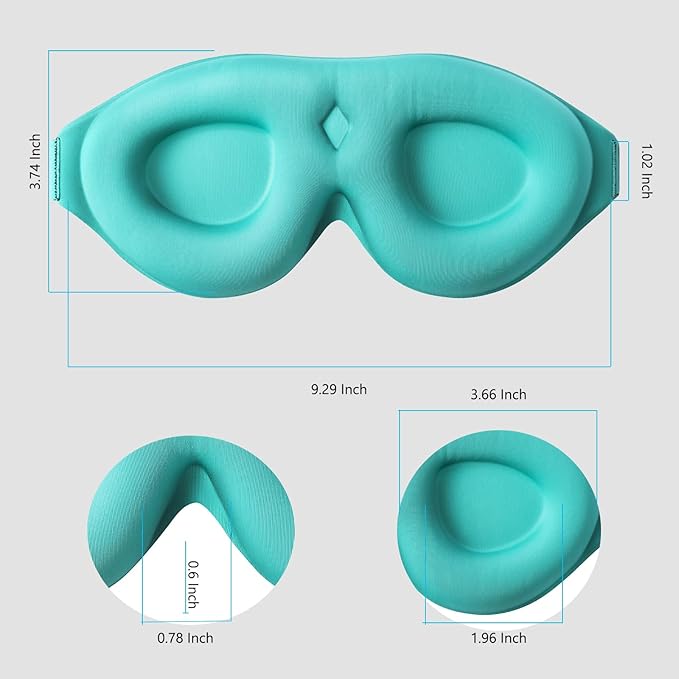 ALASKA BEAR 100% Blackout Sleep Mask for Women and Men, 3D Pillowy Soft Light Blocking Eye Mask with Contoured Eye Cups, Earplugs Set, Blue-Velvo Beauty