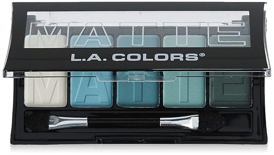 L.A. COLORS 5 Color Matte Eyeshadow Palette, Teal Argyle CEM477-Velvo Beauty