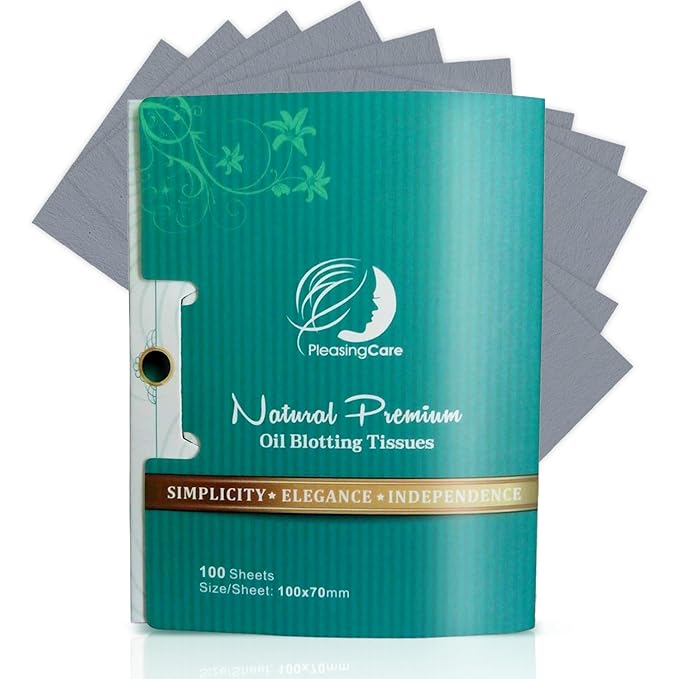 Natural Face Oil Blotting Paper - Bamboo Charcoal 100 Counts, Easy Dispensing Oil Absorbing Sheets, Premium Handy Facial Blotting Papers - Face Skin Care or Beauty Make Up Must Have-Velvo Beauty