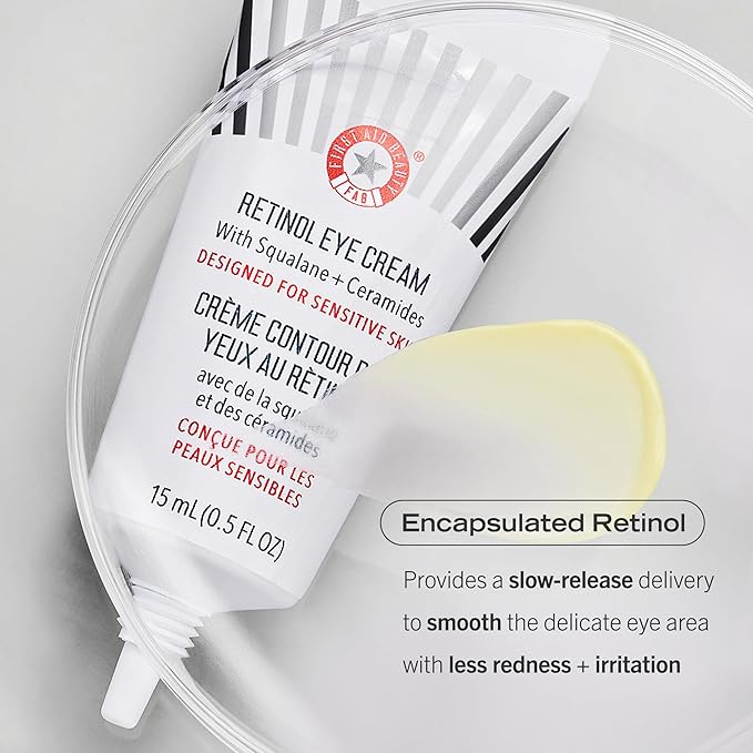 First Aid Beauty Retinol Eye Cream with Squalane + Ceramides – Visibly Smooths Fine Line & Wrinkles Around the Eyes – 0.5 oz.-Velvo Beauty