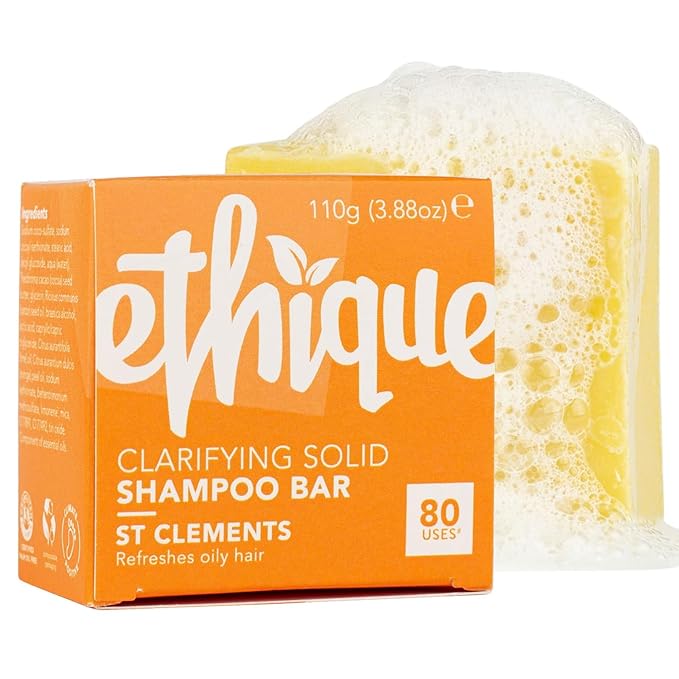 Ethique St Clements -Clarifying Solid Shampoo Bar for Oily Hair - Vegan, Eco-Friendly, Plastic-Free, Cruelty-Free, 3.88 oz (Pack of 1)-Velvo Beauty