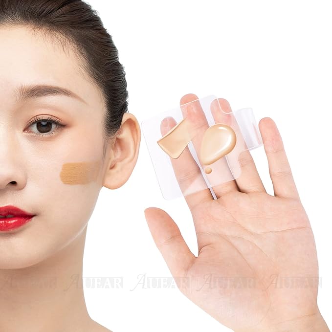 AUEAR, 3 Pack Professional Makeup Hand-held Palette Makeup Mixing Tray Clear Acrylic Nail Art Manicure or Foundation Eye Shadow Cremes Powders and Cosmetics-Velvo Beauty