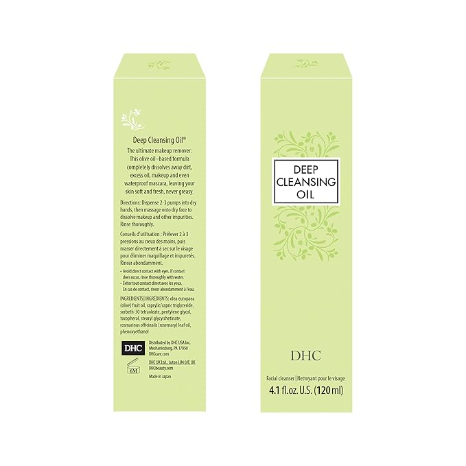 DHC Deep Cleansing Oil Medium 2 pack, Facial Cleansing Oil, Makeup Remover, Cleanses without Clogging Pores, Residue-Free, Fragrance and Colorant Free, All Skin Types, 4.1 fl. oz.-Velvo Beauty