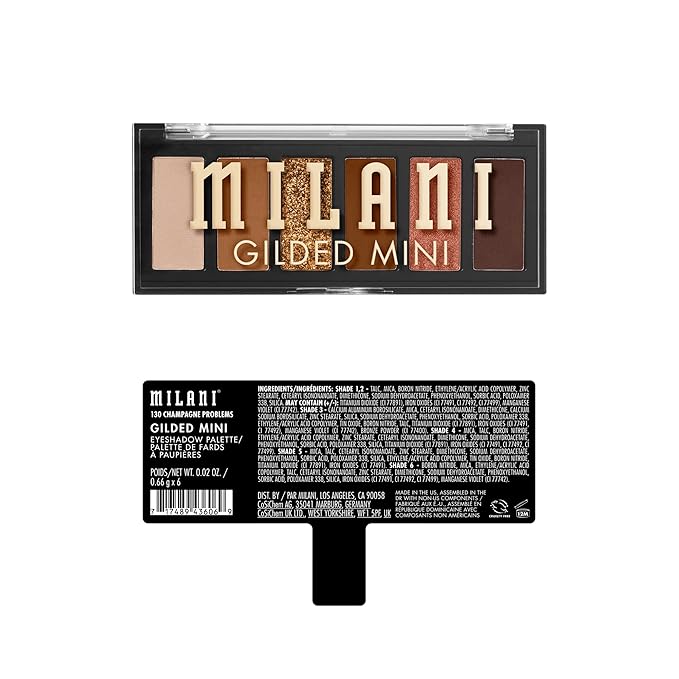 Milani Gilded Mini Eyeshadow Palette with 6 Matte & Shimmer Hues - Champagne Problems-Velvo Beauty