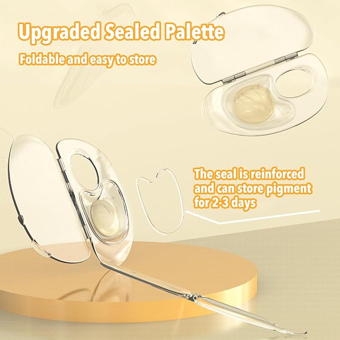 Acrylic Cosmetic Makeup Palette,2 in 1 Makeup Mixing Palette with Foundation Spatula and Storage Pigment,Handheld Makeup Mixing Tray,Makeup Plate for Foundation Eye Shadow Nail Art (A-Clear)-Velvo Beauty
