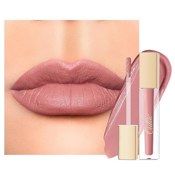 Oulac Matte Pink Lipstick for Women, Long Lasting Liquid Lip Stick High Impact Lip Gloss Full Coverage Lip Makeup with Vitamin E Waterproof Formula,Vegan M32-Velvo Beauty