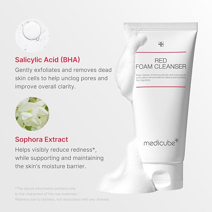medicube Red Foam Cleanser - Deeply cleanses, remove impurities, control sebum, | Korean Skincare-Velvo Beauty