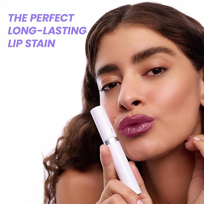 Wonderskin Wonder Blading All Day Lip Stain Peel Off Masque and Reveal Kit - Long Lasting, Waterproof Nude Lip Tint, Transfer Proof Natural Makeup Stain Kit (Bella)-Velvo Beauty