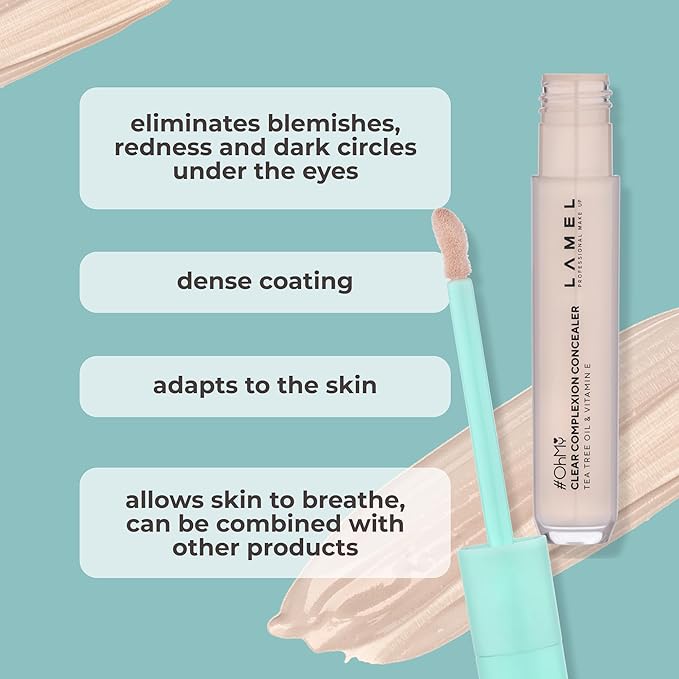 LAMEL OH my Clear Face Concealer - Vitamin E & Tea Tree Extract - Skin Care, Moisturizing & Waterproof - Anti-Aging Formula - Brightening & Protection, 405-0,23 fl.oz-Velvo Beauty