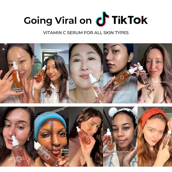 SERUMKIND Vitamin C Serum for Korean Face Skincare – Brightening for Dark Spots, Pore Refining, Discoloration Correcting – With Niacinamide – Reduces Fine Lines and Wrinkles-Velvo Beauty