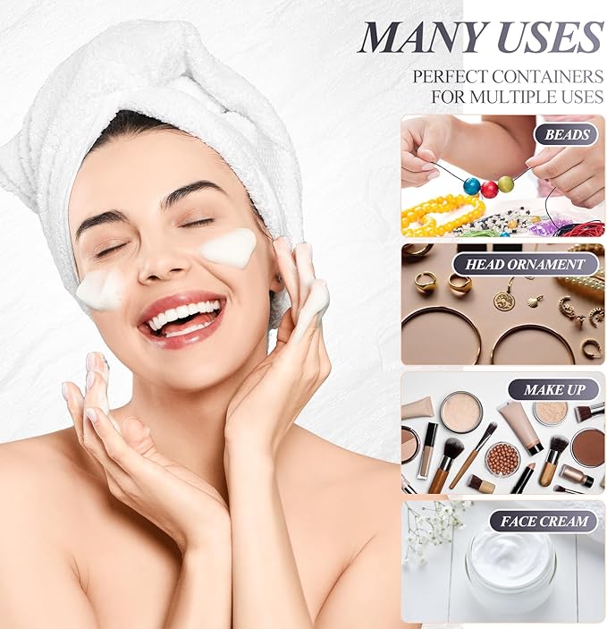 SATINIOR 24 Pieces Empty Clear Plastic Jars with Lids Round Storage Containers Wide-Mouth for Beauty Product Cosmetic Cream Lotion Liquid Butter Craft and Food (Transparent Lid, 4 oz)-Velvo Beauty