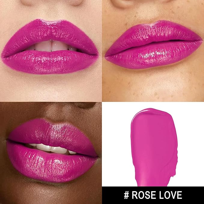 MAKI YIKA Moisture Purple Lipstick for Women Hydrate Lip Gloss for Dry Cracked Lips Weightless Glossy Lip Color Juicy Finish,MA068 Rose Love-Velvo Beauty