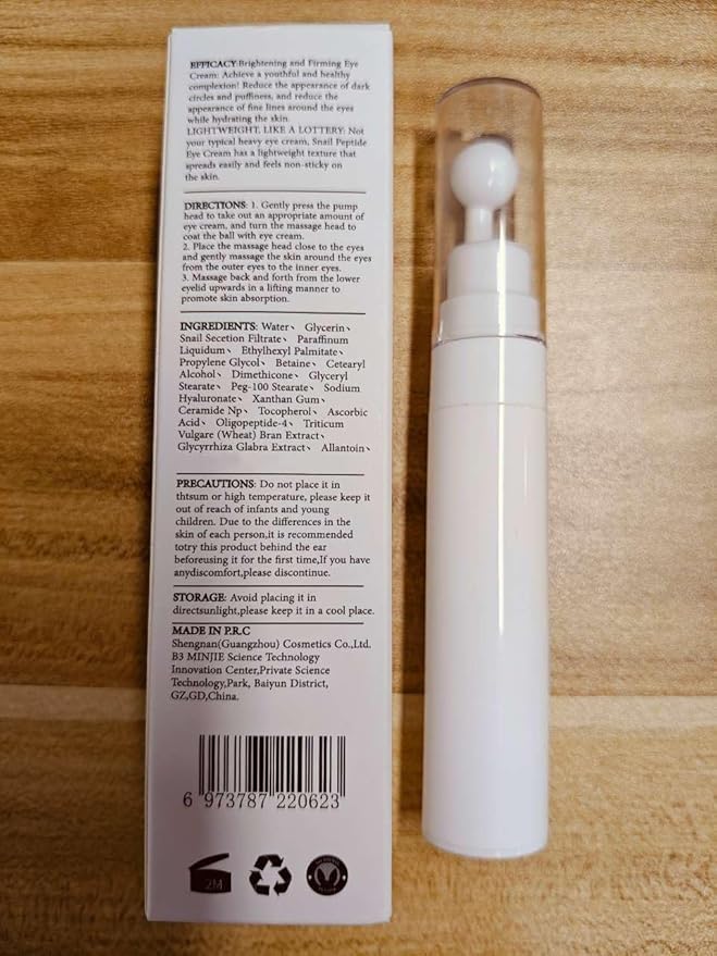 Advanced Snail Peptide Eye Cream for Dark Circles & Puffiness, Snail Mucin Eye Cream with Niacinamide Reduce Wrinkles & Fine Lines, 2 Pcs Under Eye Roller Cream for Moisturizing.-Velvo Beauty