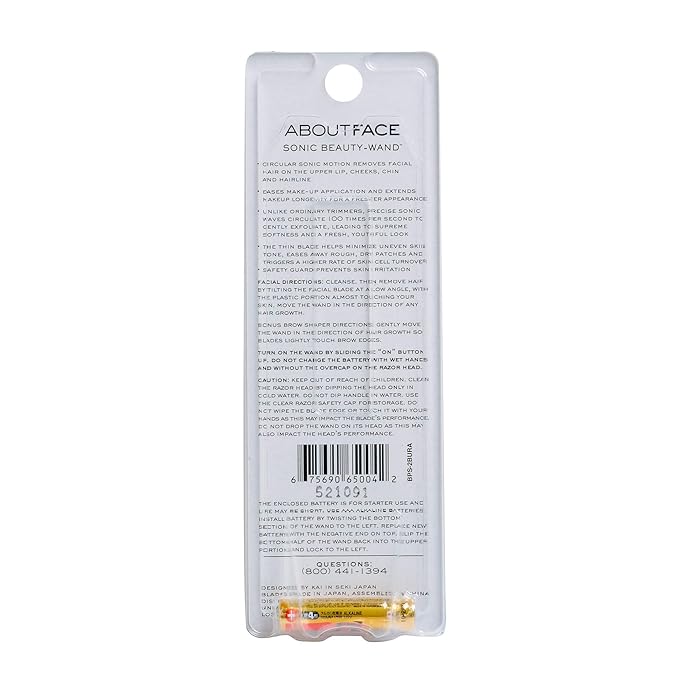 About Face Sonic Beauty Wand - Electric Facial Hair Remover and Bonus Eyebrow Shaper, Ideal for Shaving, Exfoliating and Brow Shaping, Epilator for Men & Women-Velvo Beauty