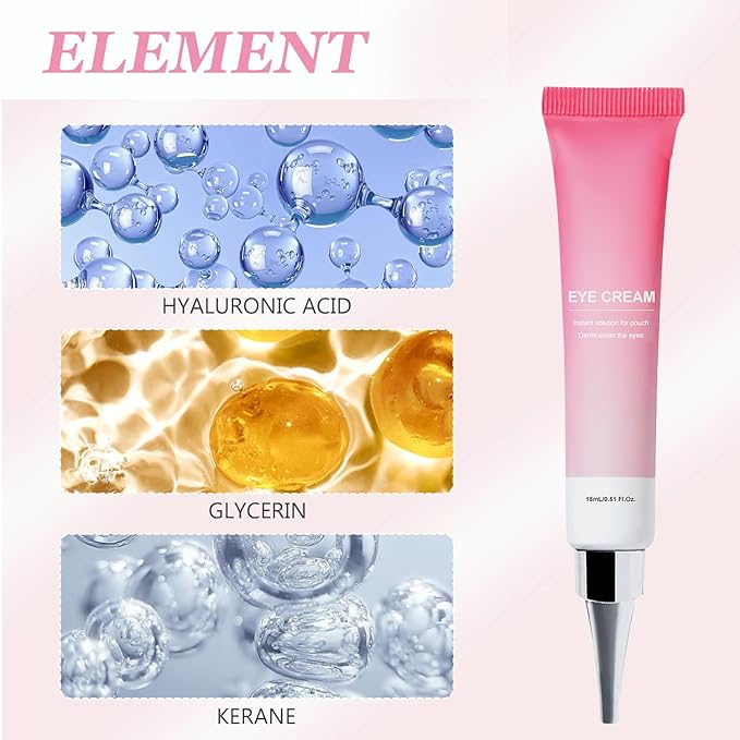 Instant Under Eye Cream, Ream For Eye Bags, Moisturizing Eye Cream, Anti-Wrinkle Eye, Brightening Eyes Tightener Cream, Helps To Instantly Reduce The Puffy Eye Look(2pcs)-Velvo Beauty