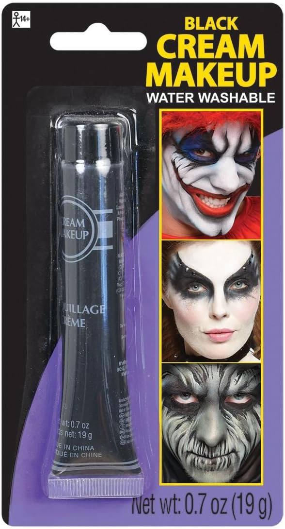 Black Cream Makeup Tube - 0.7 oz. (Pack of 1) - Vibrant Color & Pigmented Perfect for Festive & Creative Looks-Velvo Beauty