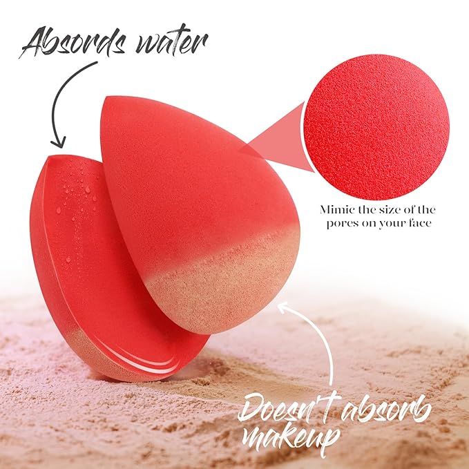 BEAKEY Makeup Sponge 5 Pcs Set, Latex-Free and Soft Boun Boun Beauty Sponge for Blending, Makeup Sponges for Foundation, Liquid, Cream and Powder. Blender for Enhanced Make Up Application-Velvo Beauty