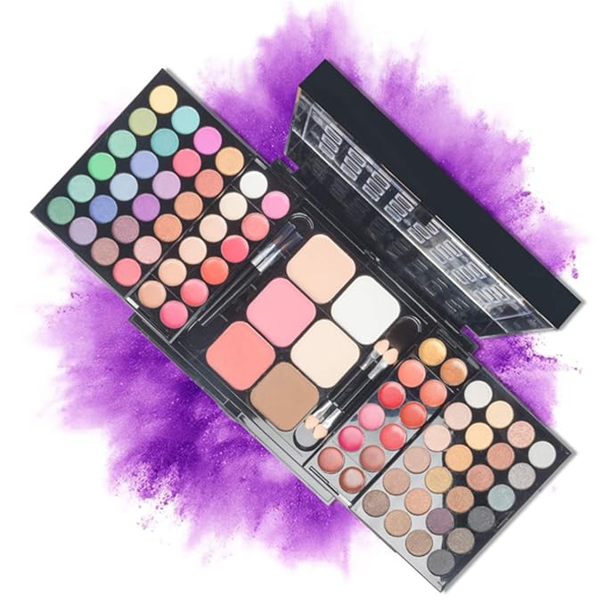 Pro Makeup Gift Set All in One Makeup Kit Cosmetic Contouring Kit 78 Colors Eyeshadow Palette with Face Blush, Lipgloss, Concealer and Eyeshadow Brushes- Ideal Holiday Gift Set-Velvo Beauty